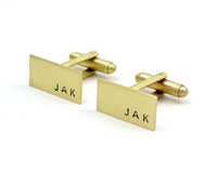 Hand Stamped Brass Custom Initials Cuff Links