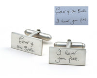 Handwriting Cuff Links in Sterling Silver