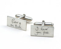 Handwriting Cuff Links in Sterling Silver