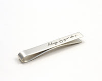 Silver Handwriting Tie Bar, Engraved with your Custom Handwriting