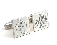 Kids' Drawing Cuff Links, Child's Artwork, Fathers Day Gift