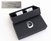 Handwriting Cuff Links in Sterling Silver