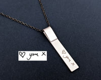 Men's Handwriting Necklace, Minimalist