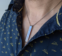 Men's Handwriting Necklace, Minimalist