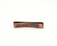 Personalised Skinny Tie Bar, Dark Rose Gold