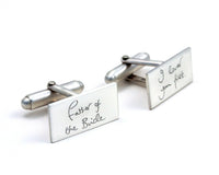 Handwriting Cuff Links in Sterling Silver