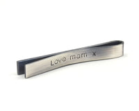 Personalised Silver Tie Bar, Customised Gift