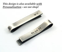 Antiqued Sterling Silver Tie Bar, Groomsmen Gift