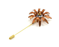 Copper Flower Lapel Pin, Mens, Unisex