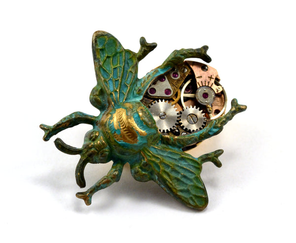 Steampunk Bee Pin, Clockwork
