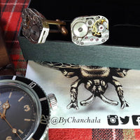 Steampunk Cufflinks, Rectangular Watch Movements