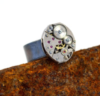 Steampunk Ring, Sterling Silver