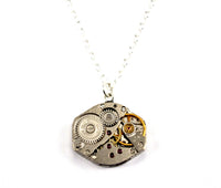 Watch movement necklace, Sterling Silver