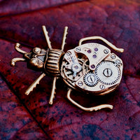 Clockwork Beetle Pin, Steampunk Bug Brooch