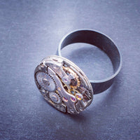 Clockwork Ring, Sterling Silver and Steel