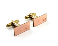 Copper Initial Cufflinks, Monogrammed, 7th Anniversary Gift