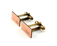 Copper Initial Cufflinks, Monogrammed, 7th Anniversary Gift