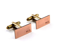 Copper Initial Cufflinks, Monogrammed, 7th Anniversary Gift