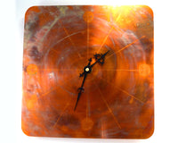 Copper Wall Clock, Colourful Wall Art, Rose Gold Home Decor