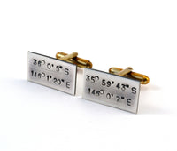 Custom Coordinate Cufflinks, Mixed Metal