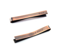 Engraved Antiqued Copper Tie Clip, Customised