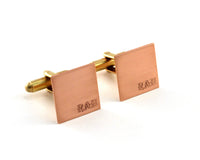 Engraved Copper Cuff Links, 7th Anniversary Gift