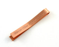 Engraved Copper Tie Clip, 7th Wedding Anniversary
