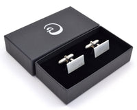 Engraved Silver Cuff Links, Minimalist Custom Initial Cuff Links