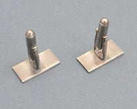 Engraved Silver Cuff Links, Minimalist Custom Initial Cuff Links