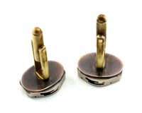 Engraved Steampunk Cuff Links, Watch Movement