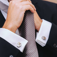 Engraved Steampunk Cuff Links, Watch Movement