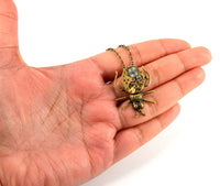 Gold Steampunk Beetle Necklace