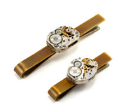 Personalised Steampunk Tie Bar, Watch Movement