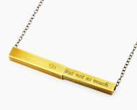 Secret Message Necklace in Antiqued Brass