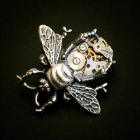 Silver Bee Necklace, Steampunk