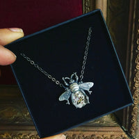 Silver Bee Necklace, Steampunk