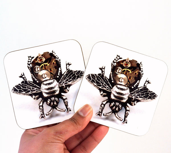 Steampunk Bee Coasters