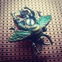 Steampunk Bee Pin, Clockwork