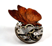 Steampunk Butterfly Brooch Pin, Watch Mechanism