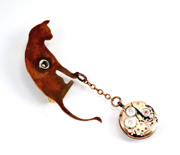 Steampunk Cat Pin