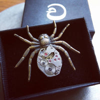 Steampunk Spider Brooch Pin