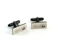 Sterling Silver Initial Cuff Links, Personalised
