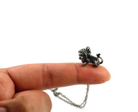 Sterling Silver Lion Necklace, Fierce Leo Pendant